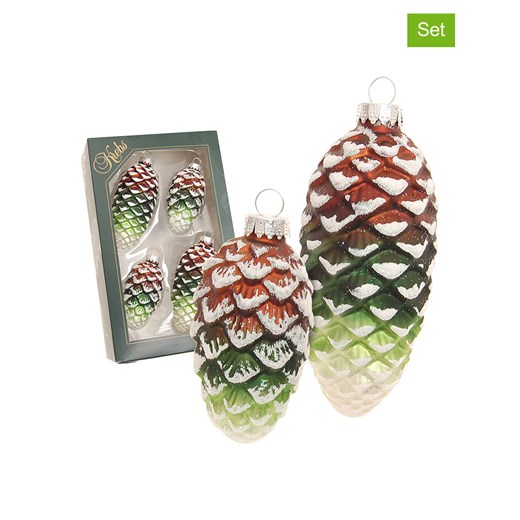 Krebs Glas Lauscha Ozdoby choinkowe (4 szt.) w kolorze jasnobrązowo-zielonym ze sklepu Limango Polska w kategorii Dekoracje bożonarodzeniowe - zdjęcie 176256705
