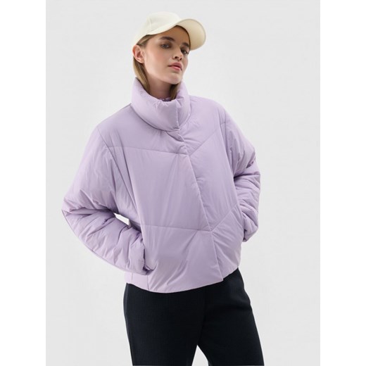 Damska kurtka puchowa pikowana 4F 4FRSS24TDJAF387 - fioletowa L okazyjna cena Sportstylestory.com