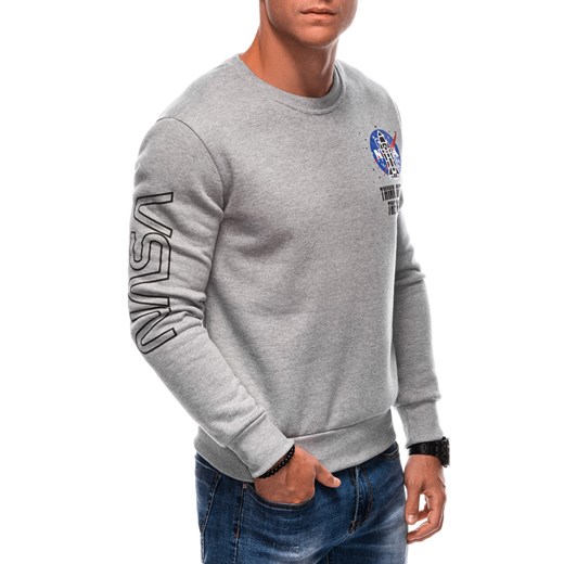 Bluza męska bez kaptura 1685B - szara ze sklepu Edoti w kategorii Bluzy męskie - zdjęcie 176261286