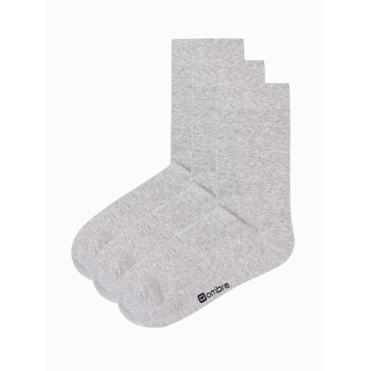 Długie męskie skarpety 3-pak - szare V3 OM-SOLS-0101 one size ombre