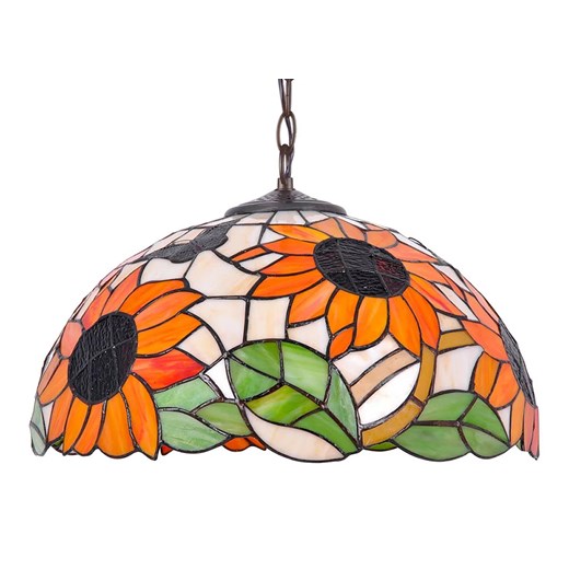 Regulowana lampa wisząca witrażowa w kwiaty - A659 A9-K92 ze sklepu Edinos.pl w kategorii Lampy wiszące - zdjęcie 176263406