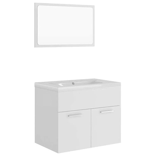 Minimalistyczny zestaw mebli do łazienki z umywalką 60 cm biały mat Z0-F99 ze sklepu Edinos.pl w kategorii Dom - zdjęcie 176263495