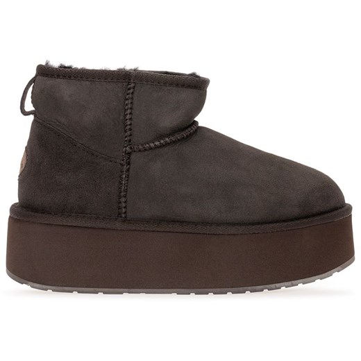 Buty Emu Australia Stinger Micro Flatform W13082CHOC - brązowe ze sklepu streetstyle24.pl w kategorii Śniegowce damskie - zdjęcie 176264758
