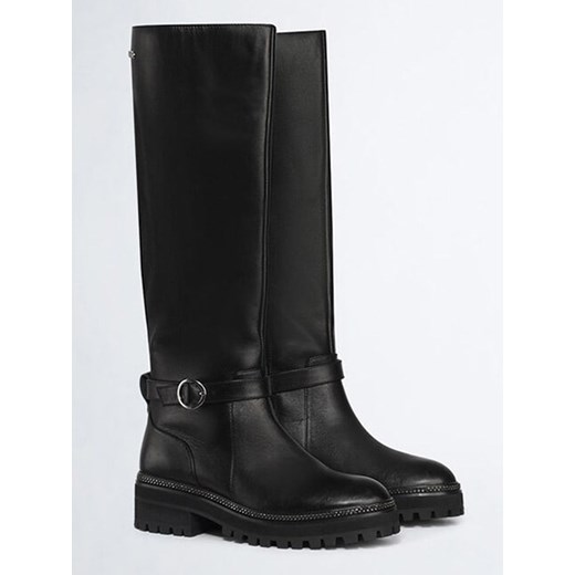 Liu Jo Skórzane kozaki w kolorze czarnym Liu Jo 38 wyprzedaż Limango Polska
