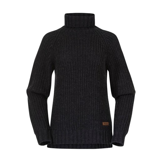 Sweter damski Bergans casualowy czarny z golfem