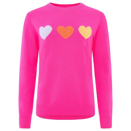 Zwillingsherz Kaszmirowy sweter "Hearts" w kolorze różowym Zwillingsherz M okazyjna cena Limango Polska