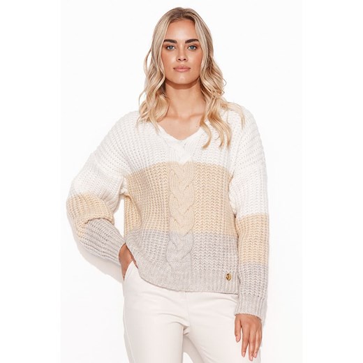 Makadamia Sweter w kolorze kremowo-beżowo-szarym ze sklepu Limango Polska w kategorii Swetry damskie - zdjęcie 176275567