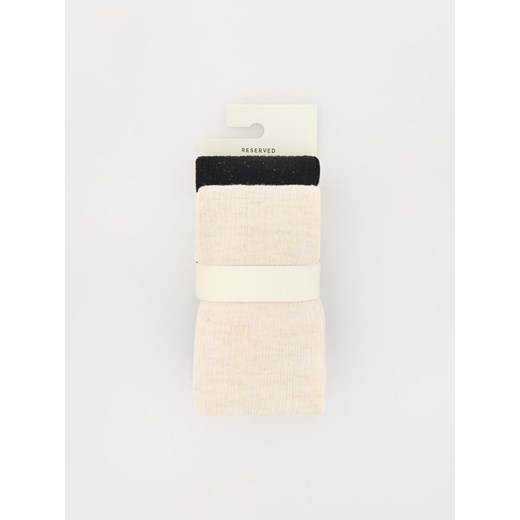 Reserved - Rajstopy z metaliczną nitką 2 pack - czarny ze sklepu Reserved w kategorii Rajstopy dziecięce - zdjęcie 176278538