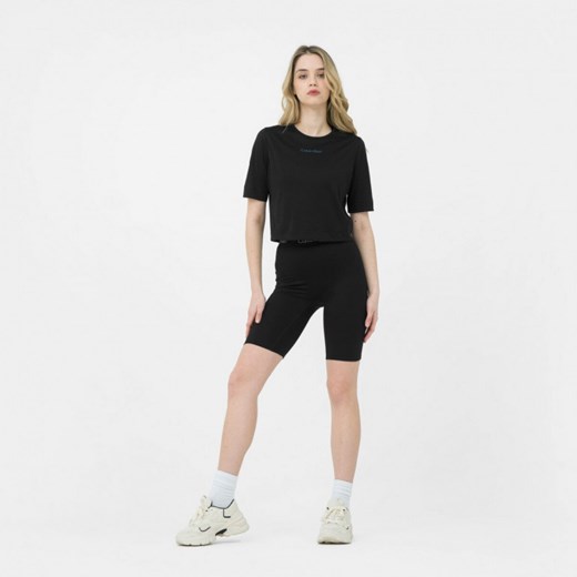 Damska koszulka treningowa CALVIN KLEIN WOMEN 00GWS3K108 - czarna ze sklepu Sportstylestory.com w kategorii Bluzki damskie - zdjęcie 176280378