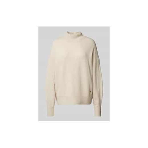 Sweter z dzianiny o kroju relaxed fit z mieszanki bawełny i wełny ze stójką ze sklepu Peek&Cloppenburg  w kategorii Swetry damskie - zdjęcie 176284515