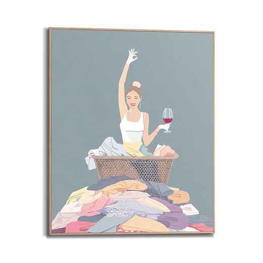 Orangewallz Druk artystyczny &quot;Laundry Wine&quot; w ramce ze sklepu Limango Polska w kategorii Obrazy - zdjęcie 176284958