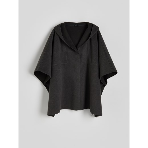 Reserved - Poncho z kapturem - ciemnoszary Reserved ONE SIZE Reserved