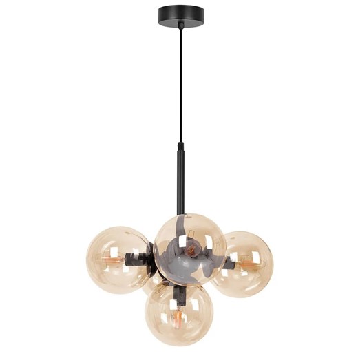 Bursztynowa regulowana lampa sufitowa ze szklanymi kloszami - A689-Zera Lumes One Size Edinos.pl