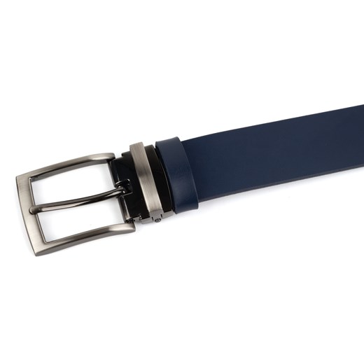 Pasek męski skórzany do spodni model 9.35 niebieski Buty Olivier 90 butyolivier