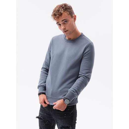 Bluza męska bez kaptura BASIC - jeansowa V7 B978 L ombre