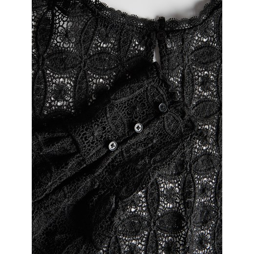 Reserved - Transparentna bluzka z koronki - czarny Reserved XXL Reserved