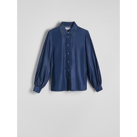 Reserved - Jeansowa koszula z lyocellu - granatowy Reserved S Reserved