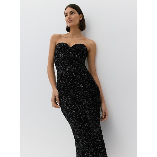 Reserved sukienka z okrągłym dekoltem maxi bez rękawów 