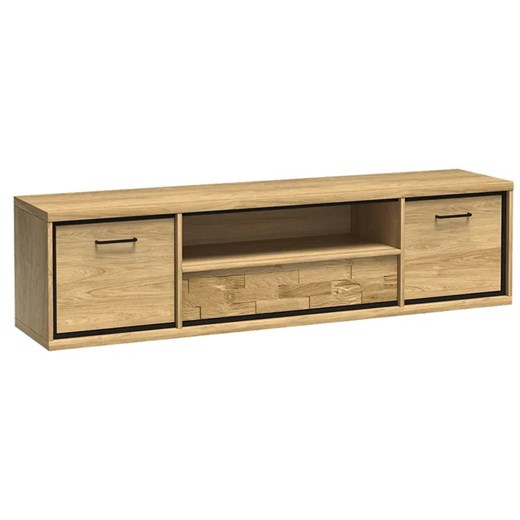 Szeroka szafka RTV hikora naturalna - Karla 15X Elior One Size Edinos.pl