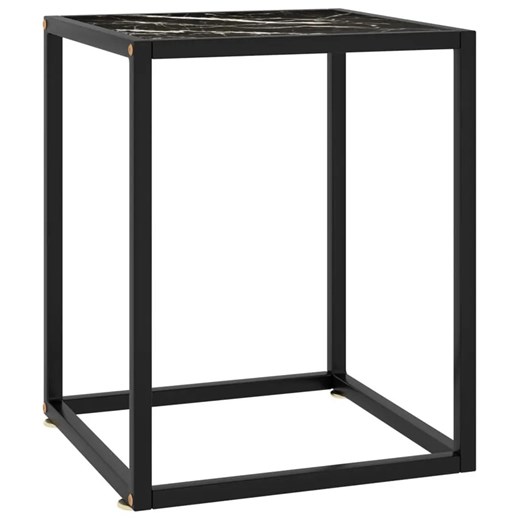 Minimalistyczny szklany stolik kawowy czarny marmur - Mercado ze sklepu Edinos.pl w kategorii Stoliki kawowe - zdjęcie 176301918