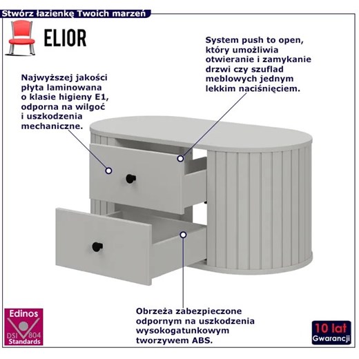Kaszmirowa szafka łazienkowa pod umywalkę - Emra 5X Elior One Size Edinos.pl