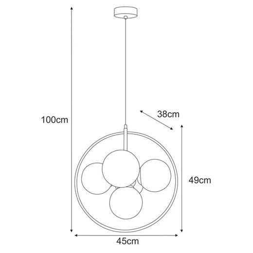 Czarno-biała geometryczna lampa wisząca - A690-Zera Lumes One Size Edinos.pl