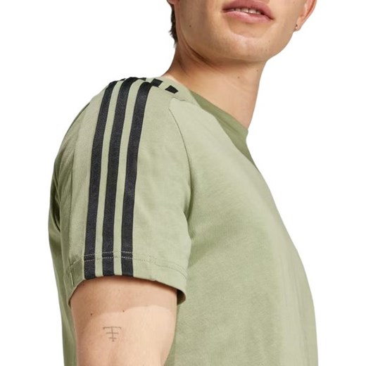 T-shirt męski Adidas zielony z krótkim rękawem