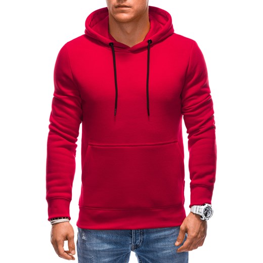 Bluza męska z kapturem EM-SSNZ-22FW-018 V4 - czerwona ze sklepu Edoti w kategorii Bluzy męskie - zdjęcie 176306165