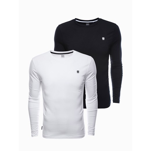 Zestaw longsleeve męski z elastanem - MIX 2-pak V4 Z40 ze sklepu ombre w kategorii T-shirty męskie - zdjęcie 176306746