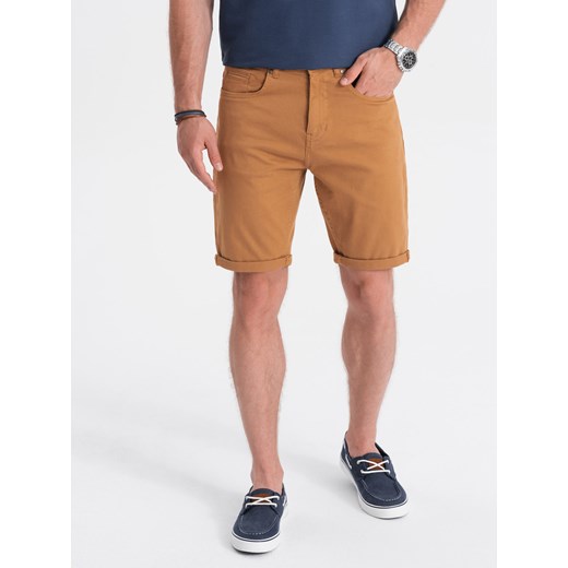 Szorty męskie CHINO - camel V17 OM-SRDS-0103 M promocja ombre