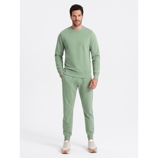Męski komplet dresowy bluza + spodnie joggery – zielony V3 Z79 ze sklepu ombre w kategorii Dresy męskie - zdjęcie 176306996