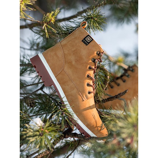 Buty męskie zimowe trapery - camel V1 T314 ze sklepu ombre w kategorii Buty zimowe męskie - zdjęcie 176307786