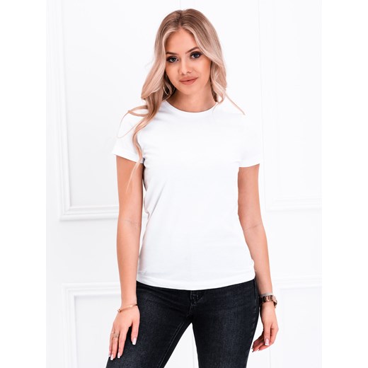 T-shirt damski basic 001SLR - biały Edoti XXL Edoti