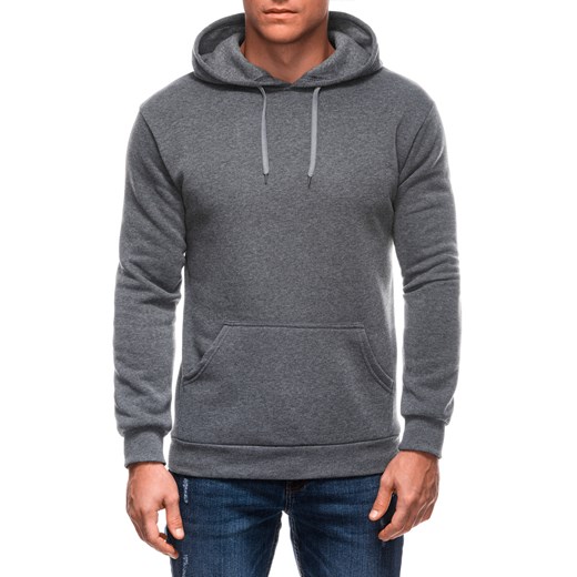 Bluza męska z kapturem 1691B - szara ze sklepu Edoti w kategorii Bluzy męskie - zdjęcie 176308846
