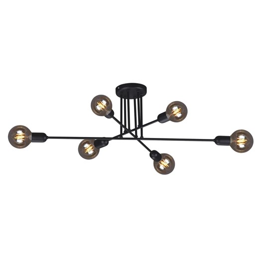 Czarna loftowa lampa sufitowa z odsłoniętymi żarówkami - A726-Akma Lumes One Size Edinos.pl
