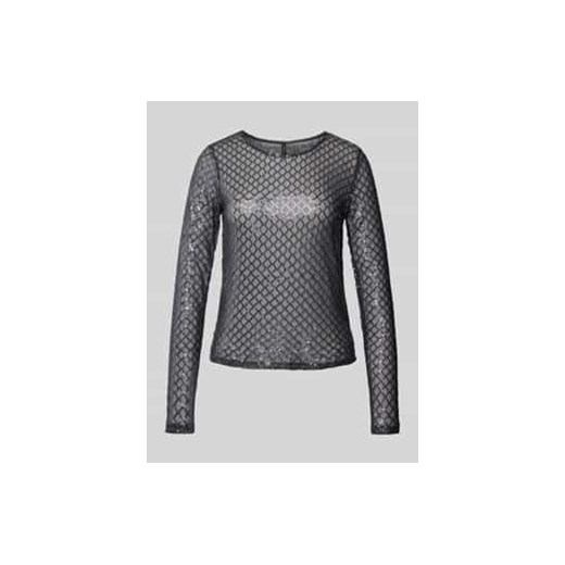 Bluzka o kroju regular fit z długim rękawem i cekinowym obszyciem model ‘SAFINA’ ze sklepu Peek&Cloppenburg  w kategorii Bluzki damskie - zdjęcie 176310586