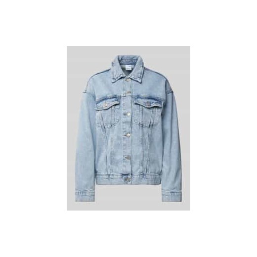 Kurtka jeansowa o kroju regular fit z mieszanki bawełny z kołnierzem typu fly-away model ‘TESSA’ ze sklepu Peek&Cloppenburg  w kategorii Kurtki damskie - zdjęcie 176310645