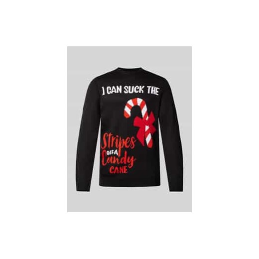 Sweter świąteczny z prążkowanymi wykończeniami model ‘XMAS’ ze sklepu Peek&Cloppenburg  w kategorii Swetry męskie - zdjęcie 176310676