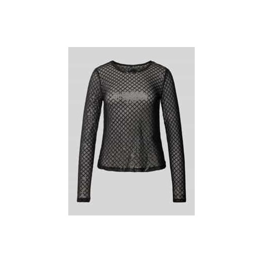 Bluzka o kroju regular fit z długim rękawem i cekinowym obszyciem model ‘SAFINA’ ze sklepu Peek&Cloppenburg  w kategorii Bluzki damskie - zdjęcie 176310916