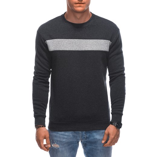 Bluza męska bez kaptura 1598B - grafitowa ze sklepu Edoti w kategorii Bluzy męskie - zdjęcie 176313716