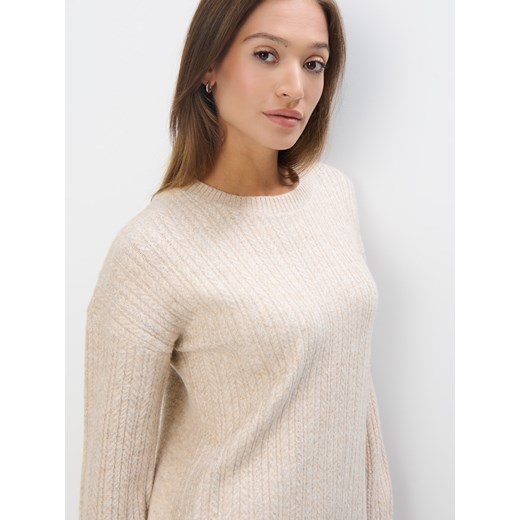Mohito - Swetrowa sukienka mini - beżowy Mohito L Mohito