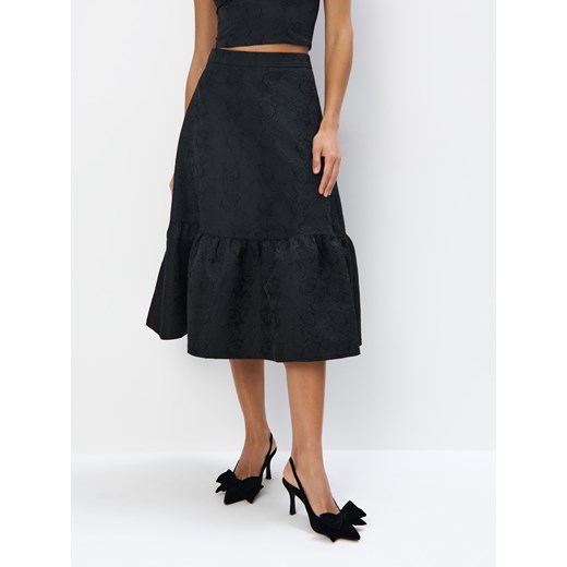 Mohito - Żakardowa spódnica midi - czarny Mohito 34 Mohito