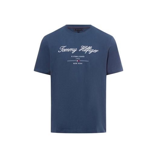 Tommy Hilfiger Koszulka męska Mężczyźni Bawełna indygo jednolity ze sklepu vangraaf w kategorii T-shirty męskie - zdjęcie 176316366