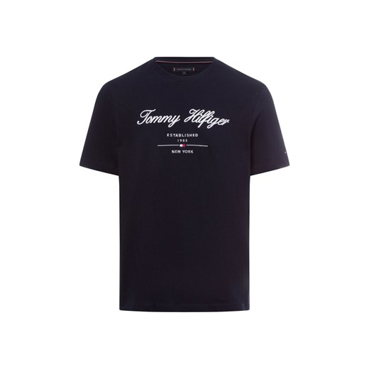 Tommy Hilfiger Koszulka męska Mężczyźni Bawełna granatowy jednolity ze sklepu vangraaf w kategorii T-shirty męskie - zdjęcie 176316367