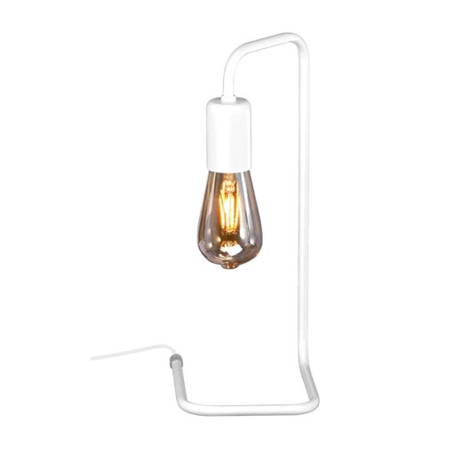 Biała industrialna lampka stołowa bez klosza - A732 B9-P35 ze sklepu Edinos.pl w kategorii Lampy stołowe - zdjęcie 176316787
