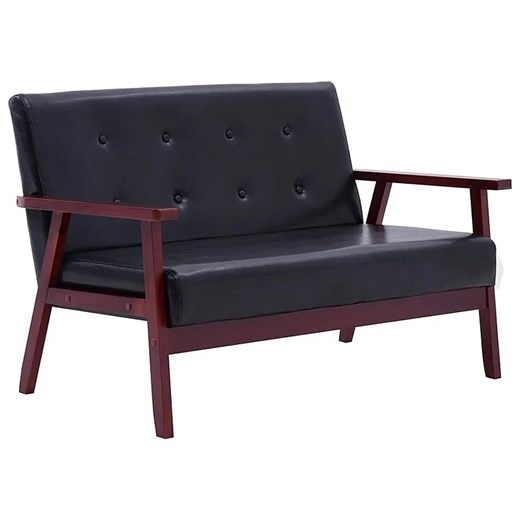 2 osobowa czarna sofa retro R3-F01 ze sklepu Edinos.pl w kategorii Sofy i kanapy - zdjęcie 176316868