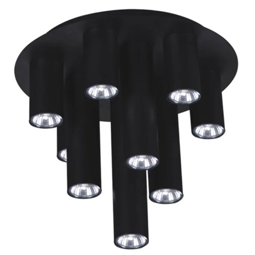 Czarna okrągła lampa sufitowa z 10 spotami - A738 M8-A18 ze sklepu Edinos.pl w kategorii Lampy sufitowe - zdjęcie 176316908