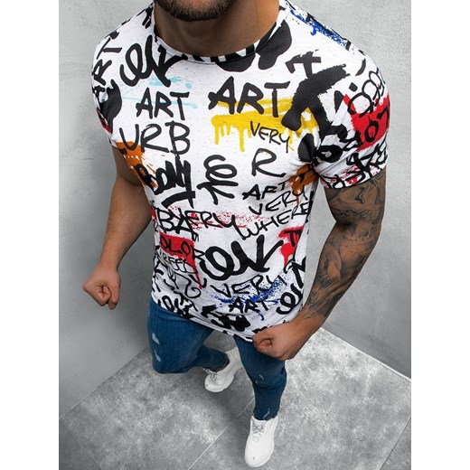 T-shirt męski z nadrukiem kolorowy OZONEE O/BL65 Ozonee M ozonee.pl