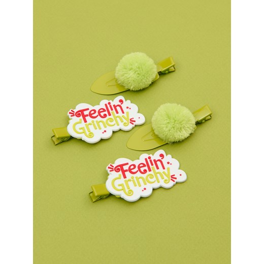 Sinsay - Spinki do włosów 4 pack Grinch - zielony Sinsay One Size Sinsay