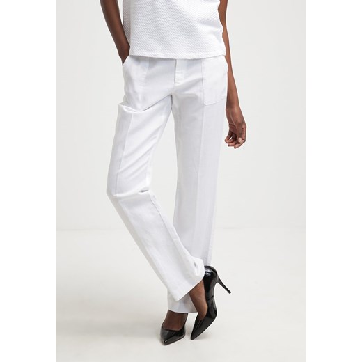 Esprit Spodnie materiałowe white zalando  bez wzorów/nadruków